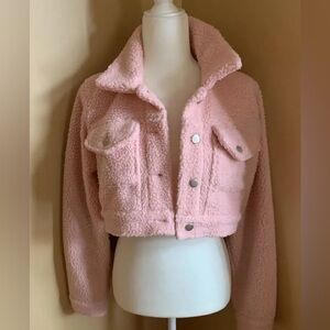 Pink Faux Fuzzy Mini Jacket